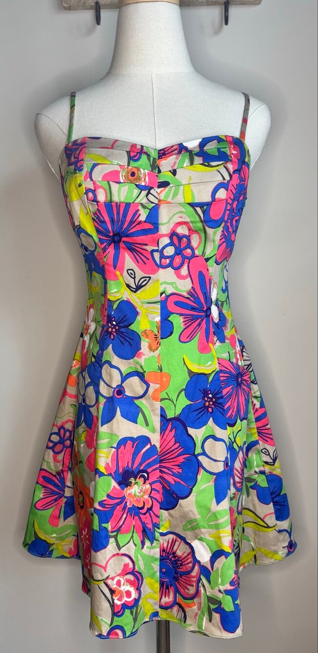 Ark & Co Retro Floral Mini Dress sz M